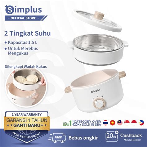 Jual Simplus Panci Listrik Serbaguna 1 5l Lapisan Keramik Panci Di