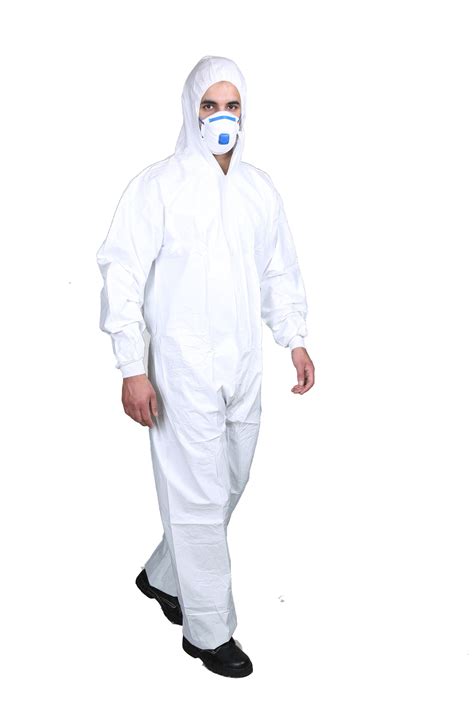 White Polypropylene Nonwoven Type 456 Waterproof Safety Coveralls For