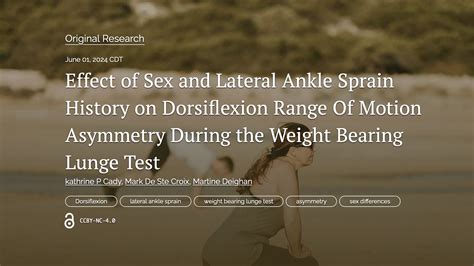 Effect Of Sex And Lateral Ankle Sprain History On Dorsiflexion Range Of