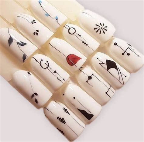 Nail Art Sticker Decal Transfers Artistic Black Shape Designs Pcs Set