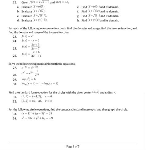 Solved Find The Domain Of The Following Functions 1