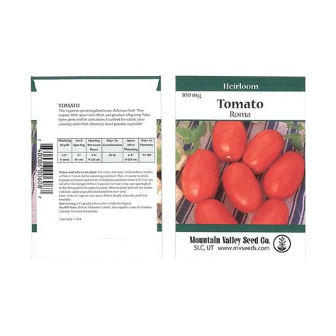 Tomato Garden Seeds Roma Vf 300 Mg Packet Non Gmo Heirloom