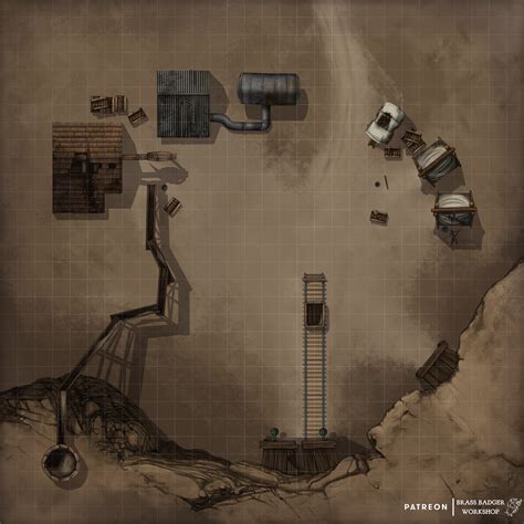 Hidden Wild West Gold Mine Entrance OC Battlemap 2100x2100 70x70