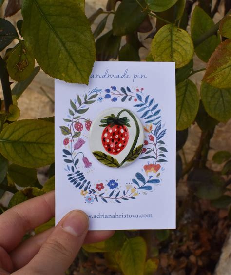 Clay Pins Clay Handpainted Pins Air Dry Clay Brooch Etsy