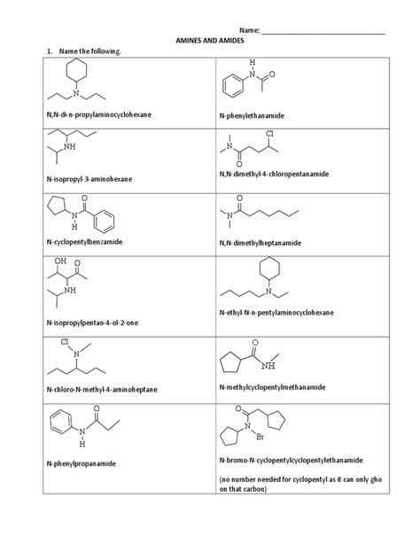 Amines And Amides Answers Organic Chemistry Chemistry