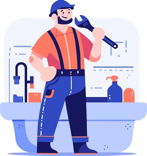 Premium Vector Hand Drawn Plumber Or Engineer Work With Professionalism In Flat Style Isolated