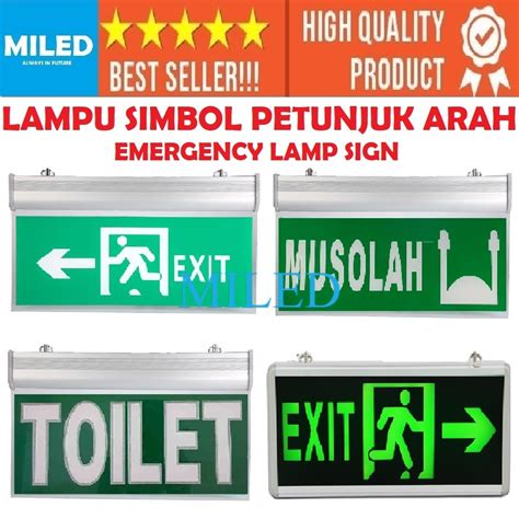 Jual LAMPU EMERGENCY SIMBOL PETUNJUK ARAH JALAN KELUAR LAMPU EXIT