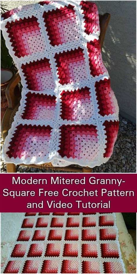 Mitered Granny Square Free Pattern Weave Crochet