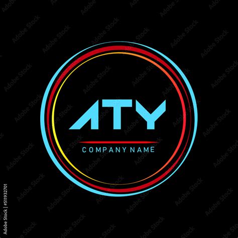 ATY ,A T Y Alphabet Design With Creative Circles, ATY Letter Logo ...