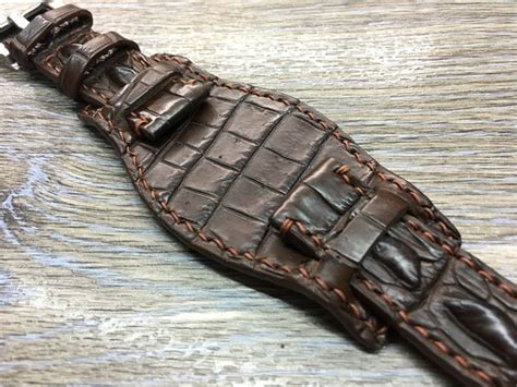 Full Bund Strap Brown Leather Watch Band Cuff Watch Strap - Etsy UK | Watch bands, Leather watch ...