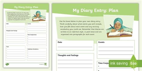 My Diary Entry Planning Template Teacher Made Twinkl