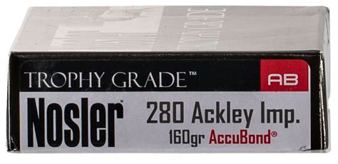 Nosler 60076 Trophy Grade 280 Ackley Improved 160 Gr Nosler Accubond 20rd Box Gunstuff®