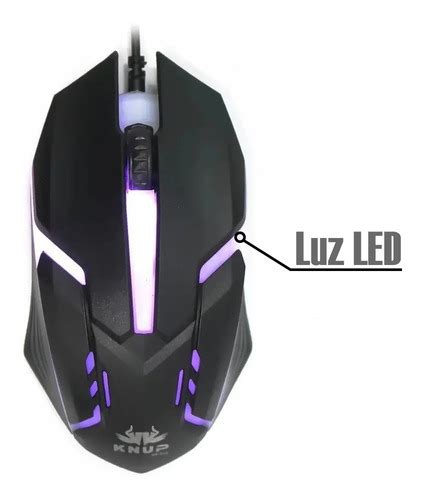 Mouse Gamer Preto Led 1600 Dpi 3 Botões Knup Kp v15 MercadoLivre