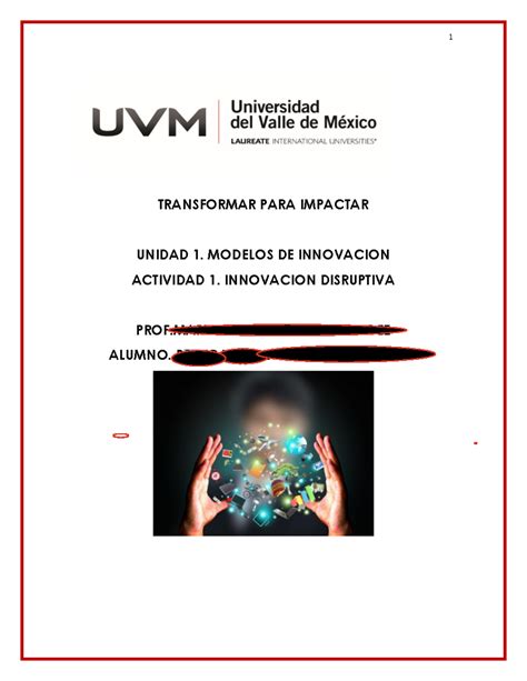 Actividad Innovacion Disruptiva Transformar Para Impactar Unidad