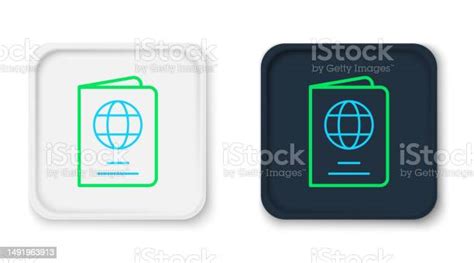 Line Passport With Biometric Data Icon Isolated On White Background