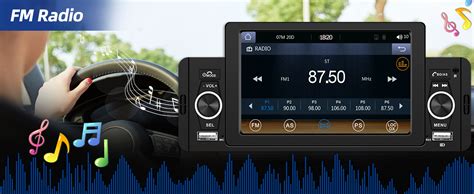 CAMECHO Carplay 1 Din Autoradio Mit Android Auto 5 Zoll Bildschirm Mit