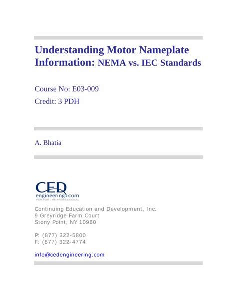 Pdf Understanding Motor Nameplate Information Nema Vs Iec Standards