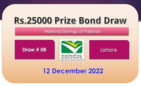 Rs 25000 Prize Bond 12 December 2022 Result Draw No 08 List Lahore