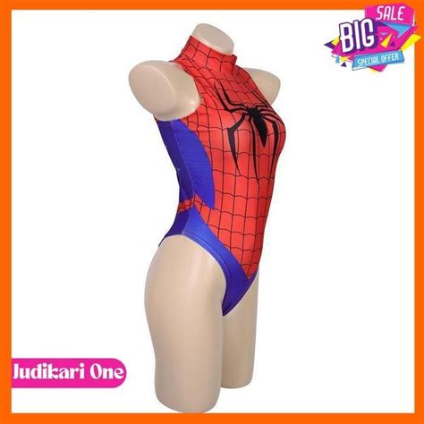 Jual Lingerie Spiderwoman Open Baju Seksi Cosplay Malam Bodysuit Spiderman Swimsuit Spiderwoman