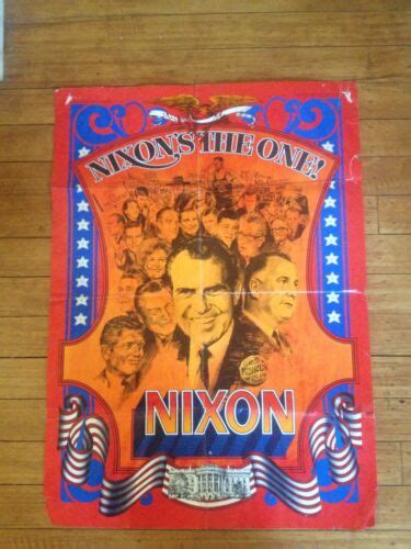 Nixons The One Nixon Campaign Poster Measures 28 X 20 Agnew Wilt