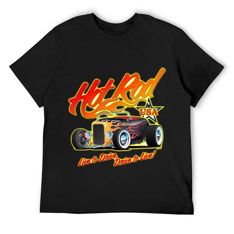 Mens Hot Rod Usa Vintage Style Hotrod Car Nostalgia Design T Shirt Black Large Walmart