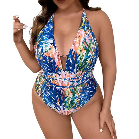 Caivo Women Swimwear New Large Swimsuit Bikini Plus Size Swimsuit Cozy Beach Vacation Summer