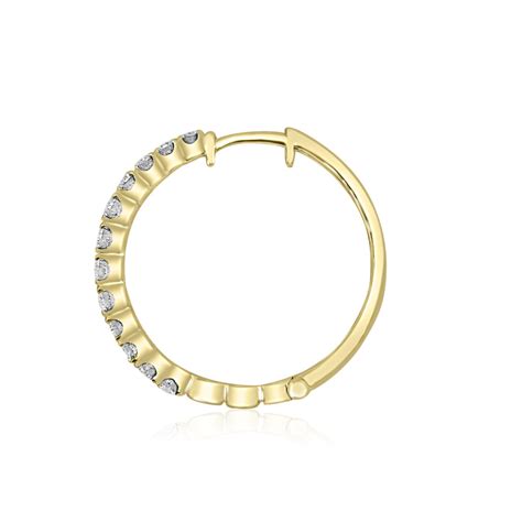 Diamond Scallop Set Hoop Earrings Temelli Jewellery