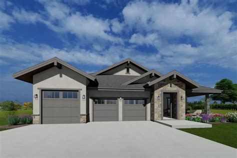 3 Bed Rustic Ranch Plan With Exposed Beams Defining The Living Spaces 64537sc Architectural