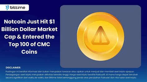 Notcoin Just Hit 1 Billion Dollar Market Cap And Not Entered The Top 100