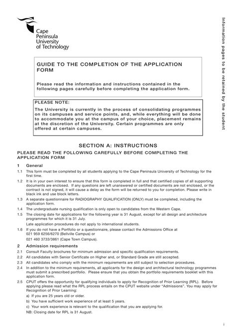 Cput Application Online Fill Out Printable Pdf Forms Online