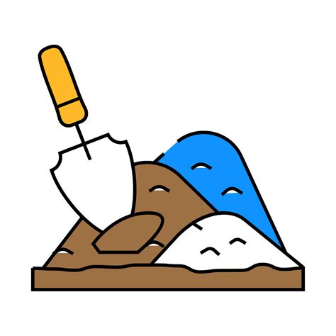 shovel in heap of peat icon color illustration 49821221 Vector Art at