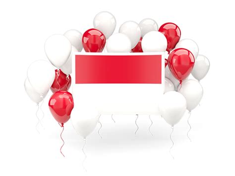 Square Flag With Balloons Illustration Of Flag Of Indonesia