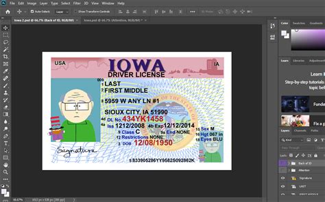 Iowa Driver License Psd Template Free Download Ali Baghi Medium