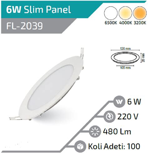 6W YUVARLAK LED PANEL ILIKBEYAZ 4000K