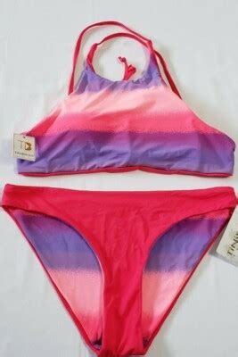 TiniBikini Reversible Bikini Sexy Neon Coral And Print Women S Size XL