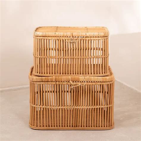 New Arrival Best Seller Rattan Cane Toy Box Rattan Storage Baskets For