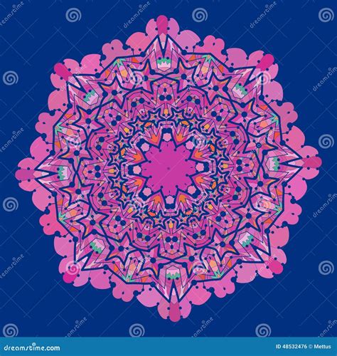 Mandala Variopinta Ornamentale Di Vettore Della Viola E Illustrazione