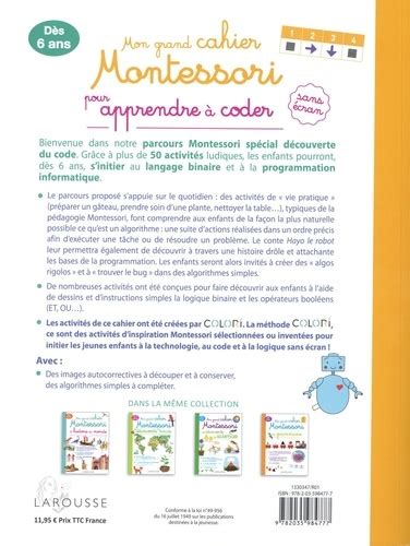 Mon Grand Cahier Montessori Pour Apprendre De Am Lia Matar Grand