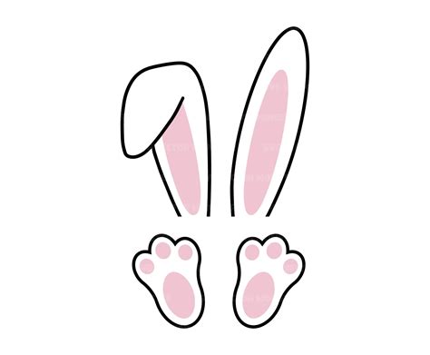 Easter Bunny Ears Svg Cute Bunny Foot Svg Rabbit Feet Svg Happy