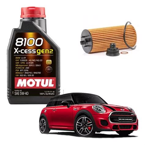 Kit Troca Óleo Motul 8100 5w40 Mini Cooper S 2 0 2015 Frete grátis