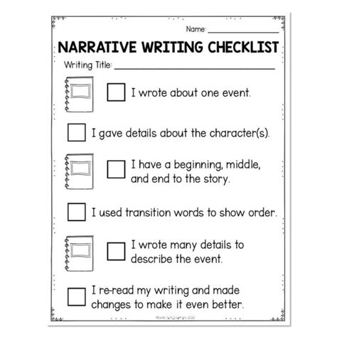 Lucky Little Toolkit Literacy Writing Checklists Narrative Writing Lucky Little Learners