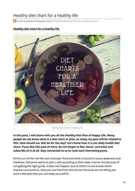 Healthy Diet Chart For A Healthy Life By Ritushree Pandey Issuu