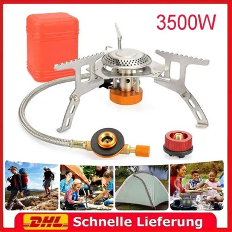 MINI CAMPINGKOCHER MIT Piezozündung 3500W Klein Gaskocher Faltbar