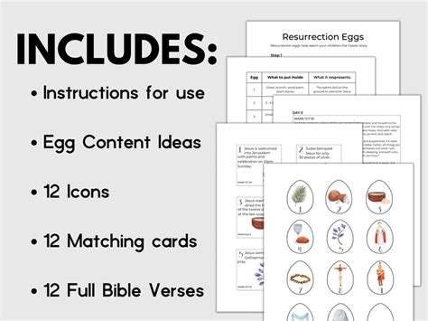 Resurrection Eggs Printable Printable Easter Story Cards Bible Verse