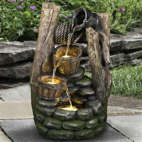 Outdoor Weather Resistant Floor Fountain With Light Water Fountains