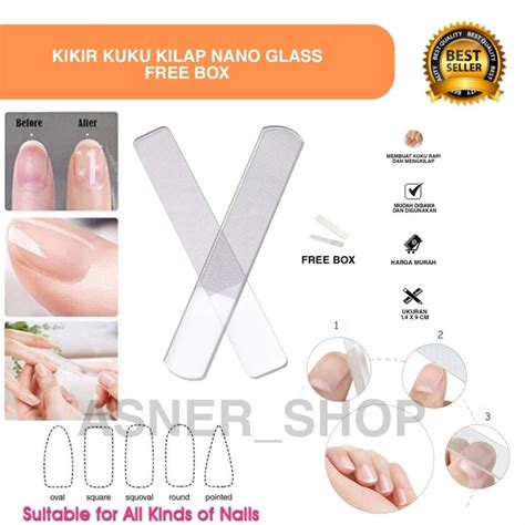 Jual Kuku Kilap Alat Kikir Free Box Pengkilap Nano Glass Manicure