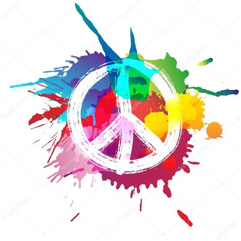 Peace Sign In Front Of Colorful Splashes Stock Vector By ©blackspring1