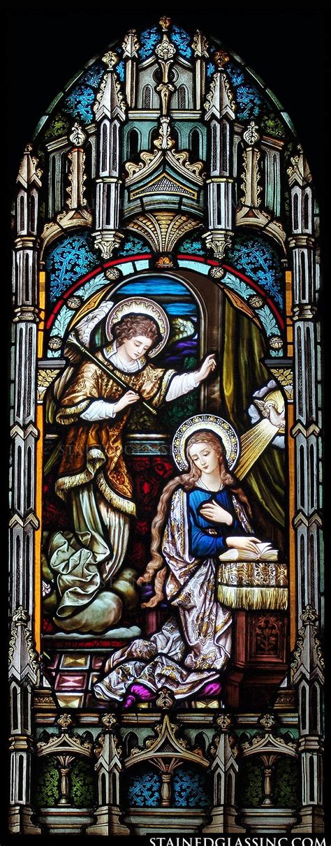 Mary And Gabriel Religious Stained Glass Window