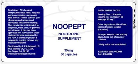 Buy Noopept Noopept Capsules 60 Ct 30 Mg Special Discount Today