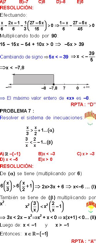 Inecuaciones De Primer Grado Ejercicios Resueltos Y Para Resolver Pdf